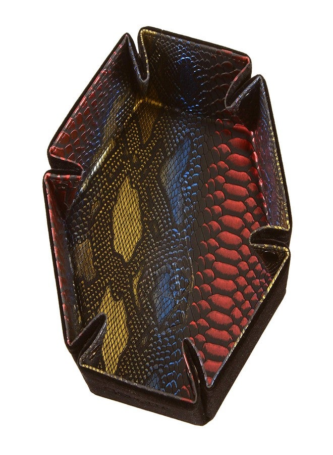 فورجد دايس كو. صينية نرد معدنية بتصميم جلد التنين بألوان قوس قزح من شركة فورجد دايس، مقاس 6.5 بوصة، تتميز بحركة دوران هادئة، ومشابك أقوى تثبت النرد بإحكام أكثر من الصواني الأخرى. - Image 3